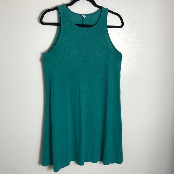 Green Racerback Linen Blend Dress Beach Dress SzM - Picture 1 of 5